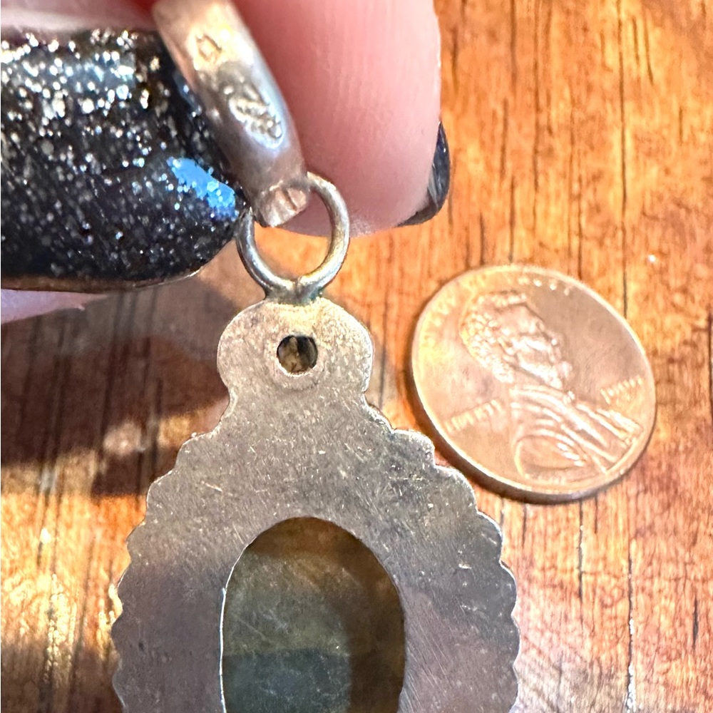 Vintage, Blue Flash, Solid Sterling Labradorite P… - image 4